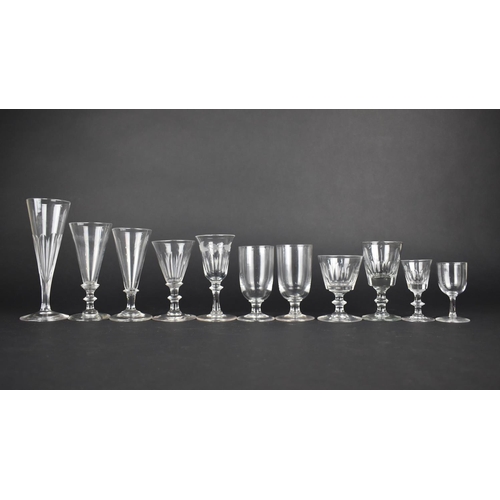 315 - A Collection of Various Victorian and Later Drinking Glasses to Include Conical Bowl Examples with K... 