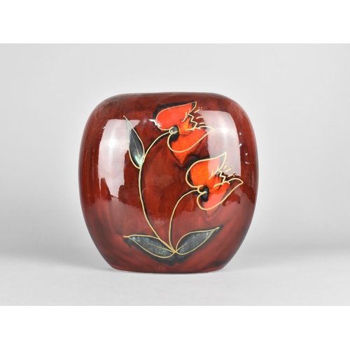 338 - An Anita Harris Studio Pottery Hand Painted Vase, Tulip Pattern, 20cm high