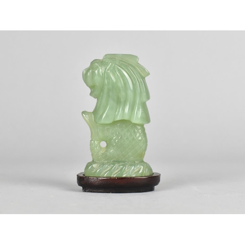 39 - A Carved Jade Style Study of a Merlion, 7.5cms High