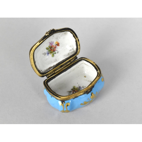 42 - A French Ormolu Mounted Porcelain Box Decorated in the Sevres Style with Hand Painted Flowers and Gi... 