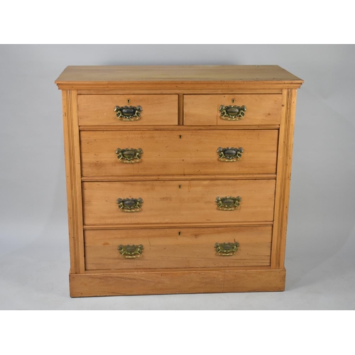 469 - An Early 20th Century Pine Chest of Two Short and Three Long Drawers, with Brass Drop Handles, 103.5... 