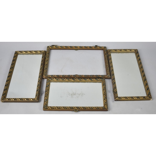 483 - A Gilt Framed Triple Dressing Table Mirror, the Frame with Oak Leaf Decoration