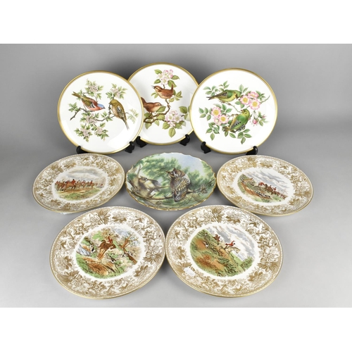 497 - Collection of Spode Series Plates to Comprise Garden Birds, Owl and Hunting Scenes