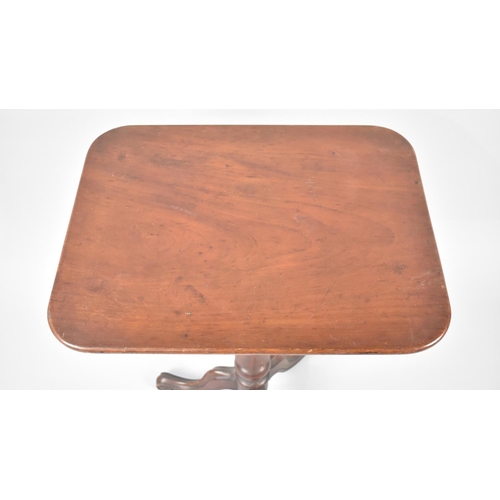 50 - A Late 19th Century Mahogany Rectangular Topped Tripod Table, 57cms Long