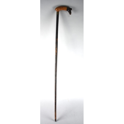 81 - A Vintage Walking Stick with Novelty Carved Handle in the Form of a Boot