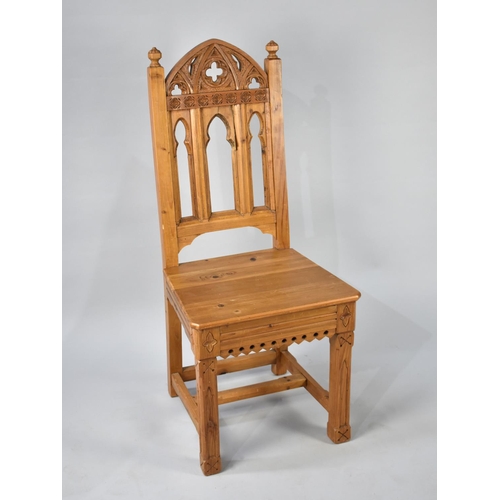 88 - A Gothic Style Side Chair with Pierced Back