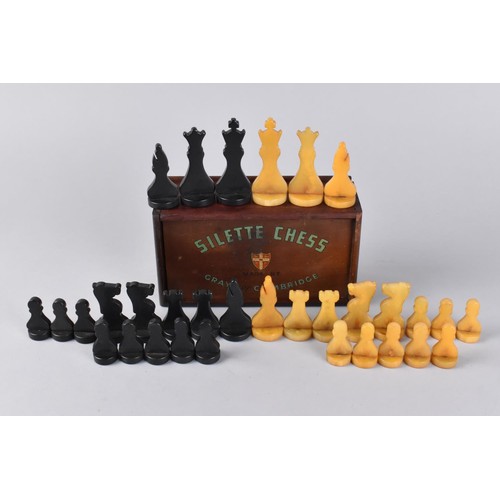 91 - An Art Deco Silette Catalin Bakelite Chess Set by Grays of Cambridge, C.1930 with Original Box, Comp... 