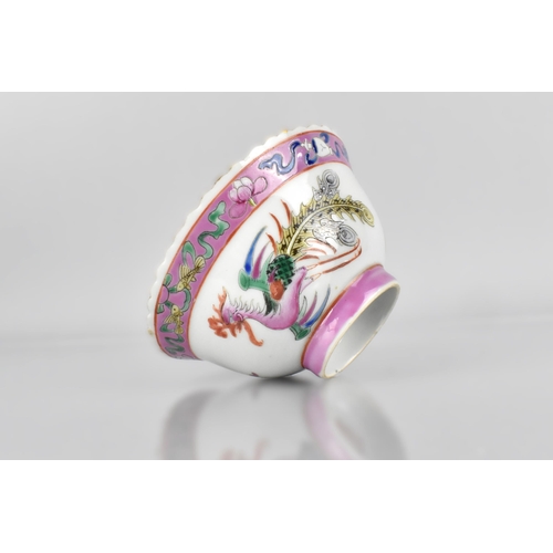 392 - A Straits Chinese Nyonya Porcelain Tea Bowl, Decorated in The Famille Rose Palette with Phoenix and ... 