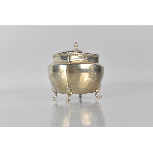 219 - A Georgian Silver Sugar Box with Square Shouldered Top Having Vase Finial, Body and Raised on Four S... 