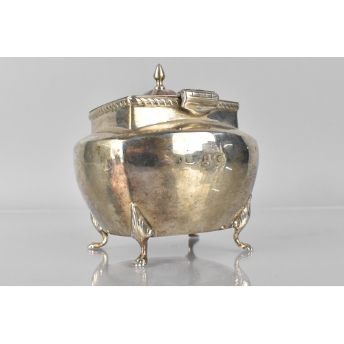 219 - A Georgian Silver Sugar Box with Square Shouldered Top Having Vase Finial, Body and Raised on Four S... 