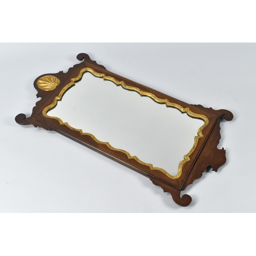 183 - A 19th Century George III Style Mahogany Fret Cut Mirror with Gilded Inset Frame Frame with Shell Pe... 