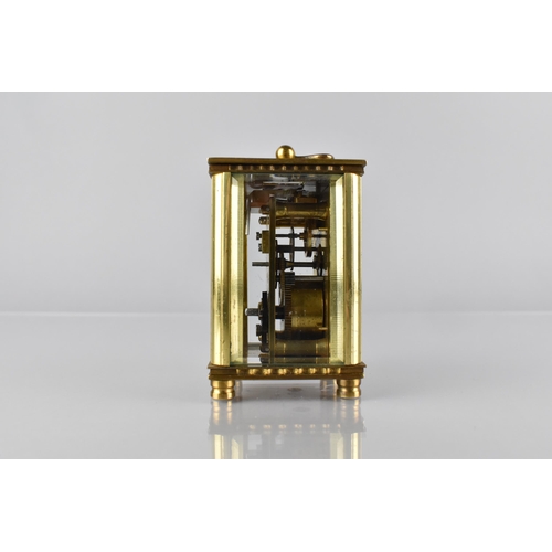 153 - A Late 19th Century Gilt Brass Carriage Clock Having Concealed Erotic Switch Movement to Top Viewing... 