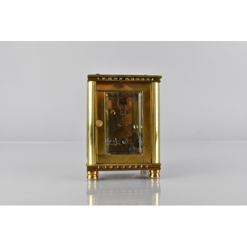 153 - A Late 19th Century Gilt Brass Carriage Clock Having Concealed Erotic Switch Movement to Top Viewing... 