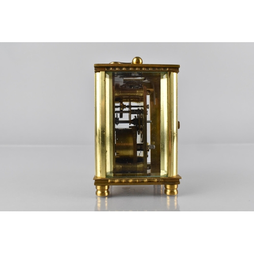 153 - A Late 19th Century Gilt Brass Carriage Clock Having Concealed Erotic Switch Movement to Top Viewing... 