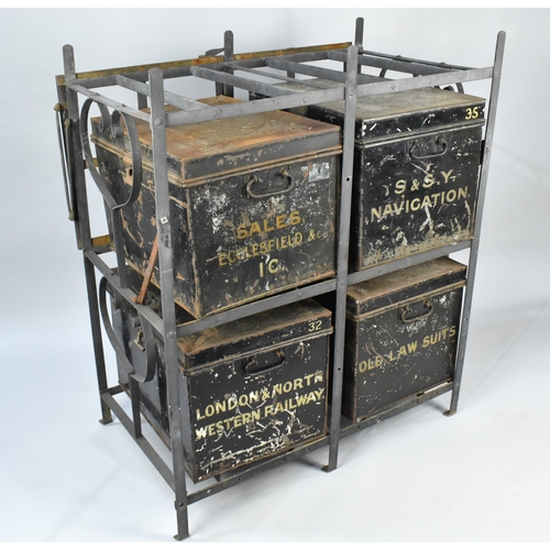 152 - A Set of Four Late 19th Century Tin Deed Boxes with Makers Label for George Cooper Manufacturer Wick... 