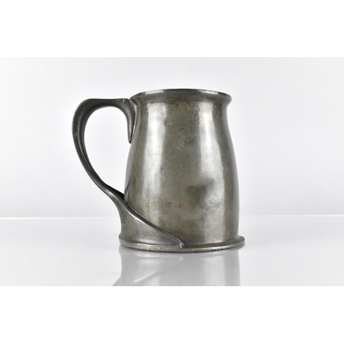 133 - Archibald Knox (1864-1933) for Liberty, A Pewter Tankard Having Stylised Sinuous Strap Handle, Stamp... 