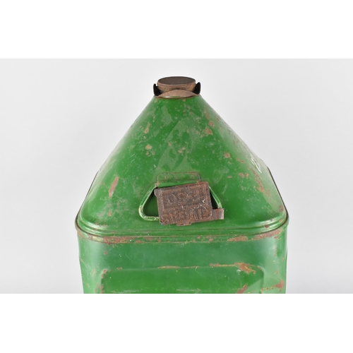 131 - A Vintage Green Painted Motor Oil XL Pyramid Can, 50cm High