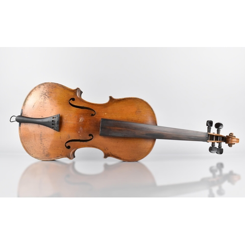 113 - An Early 20th Century Violin, Having Facsimile Paper Label for 'Antonius Stradivarius Cremonensis Fa... 