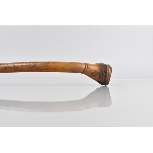 106 - A Late 19th/20th Century Treen Walking Stick the Carved Handle Modelled as a Gentleman's Head with C... 