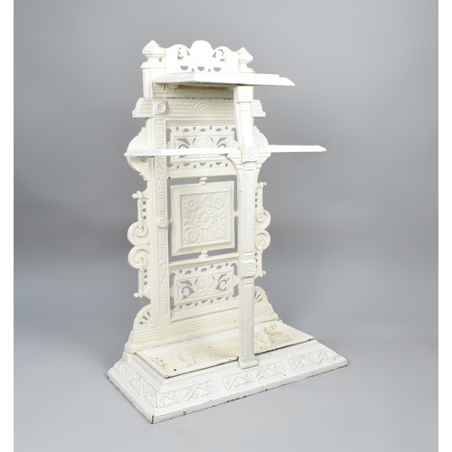 102 - A Victorian White Painted Cast Iron Coalbrookdale Style Stick Stand, Fromely a Hall Stand, in the Ae... 