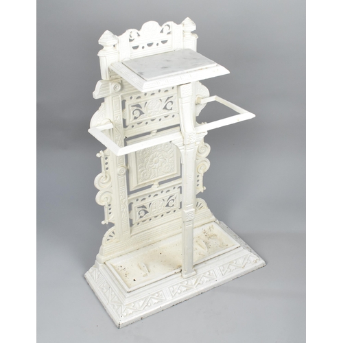 102 - A Victorian White Painted Cast Iron Coalbrookdale Style Stick Stand, Fromely a Hall Stand, in the Ae... 