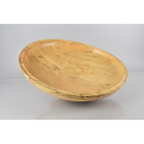 98 - M.A Percy (Woodturner, Kent) Turned Bowl with Label, 35cm Diameter