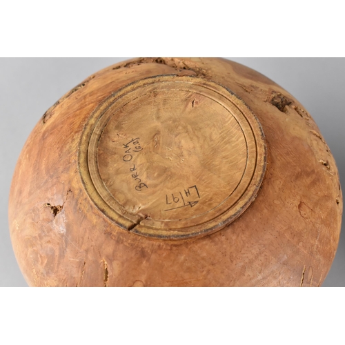 97 - Two Pieces of Turned Burr Elm Comprising a Vase, 10cm High , Signed and Dated in Pencil, 'Burr Oak (... 