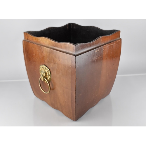 79 - A 20th Century Mahogany Fuel Box or Cellarette of Square Four With Lion Mask Handles, No Liner, 30x2... 