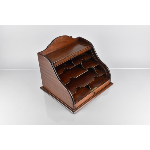 63 - An Edwardian Mahogany Stationary Box with Tambour Front Opening to Reveal Fitted Store, Complete wit... 