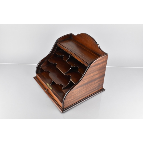 63 - An Edwardian Mahogany Stationary Box with Tambour Front Opening to Reveal Fitted Store, Complete wit... 