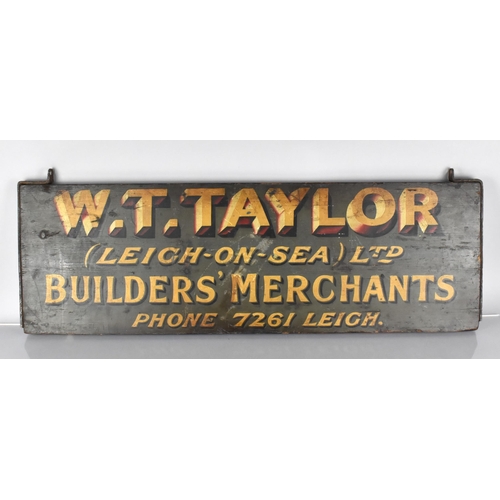 33 - An Early 20th Century Painted Wooden Double Sign for W.T.Taylor (Leigh-On-Sea) Ltd, Builders Merchan... 