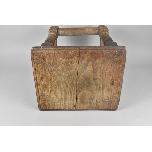 24 - An 18th/19th Century Rectangular, Peg Jointed Turned Supports United by Box Stretcher, 36.5x31x41cm ... 