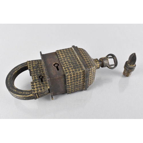 150 - An Impressive 17th/18th Century (Afsharid/Zand Dynasty) Type Persian Padlock and Key Quadruple Key M... 