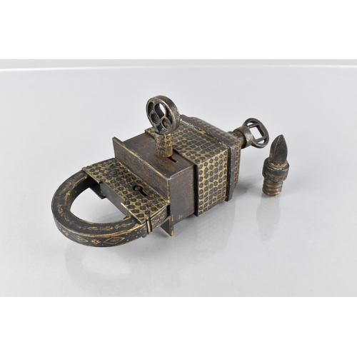 150 - An Impressive 17th/18th Century (Afsharid/Zand Dynasty) Type Persian Padlock and Key Quadruple Key M... 