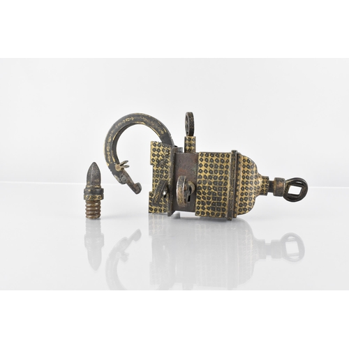 150 - An Impressive 17th/18th Century (Afsharid/Zand Dynasty) Type Persian Padlock and Key Quadruple Key M... 