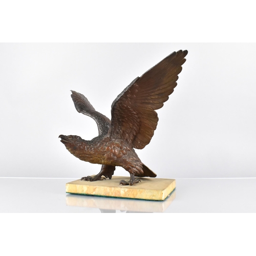 147 - After Bergmann (Austrian 1861-1936), Bronze Study of an Eagle with Wings Outreached, Mounted on Marb... 