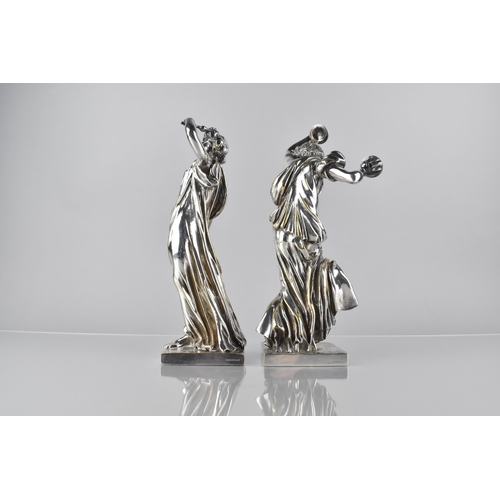 143 - A Pair of Leopold Oudry & Co. Silvered Bronzes Modelled as Classical Dancing Maidens, Both Stamped a... 