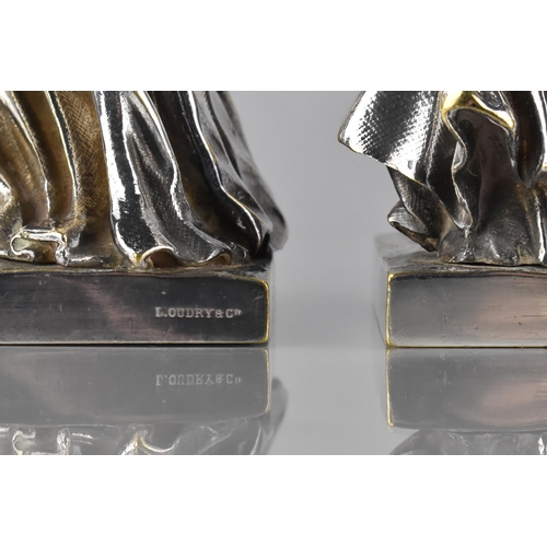 143 - A Pair of Leopold Oudry & Co. Silvered Bronzes Modelled as Classical Dancing Maidens, Both Stamped a... 