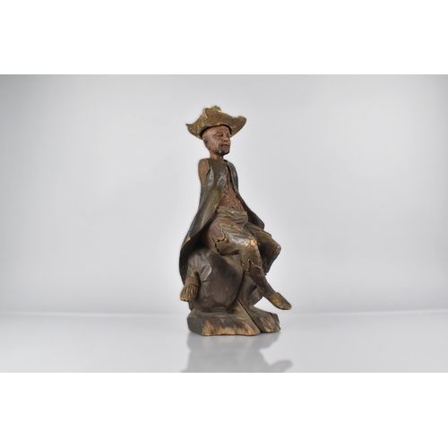 54 - A 19th Century English Painted Carved Treen Advertising Figure, Probably For Tobacco, in the Form of... 