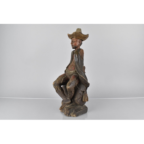 54 - A 19th Century English Painted Carved Treen Advertising Figure, Probably For Tobacco, in the Form of... 