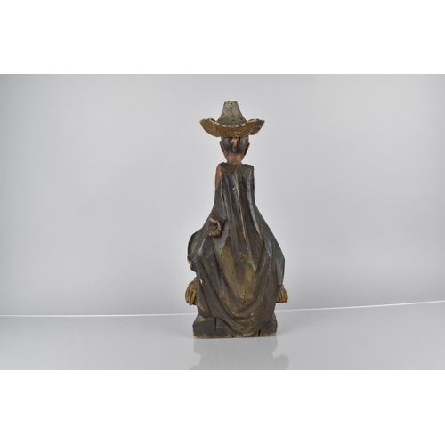 54 - A 19th Century English Painted Carved Treen Advertising Figure, Probably For Tobacco, in the Form of... 