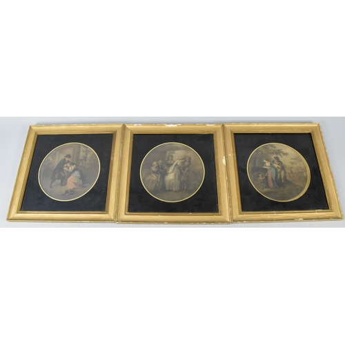 179 - A Set of Three Georgian Framed Engravings in Verre Eglomise Mounts Probably Bartolozzi After Francis... 