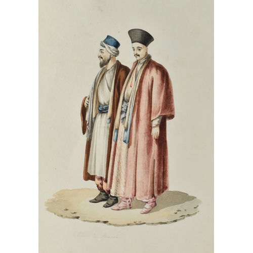 174 - A 19th Century Italian School Watercolour Titled ' Ebreo e Armeno' (Jewish and Armenian) Detailing T... 