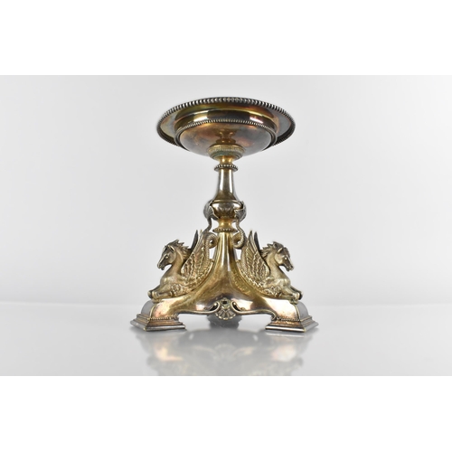 206 - A Victorian Silver Plated Centerpiece in the Classical Style, the Triform Base Modelled with Three H... 