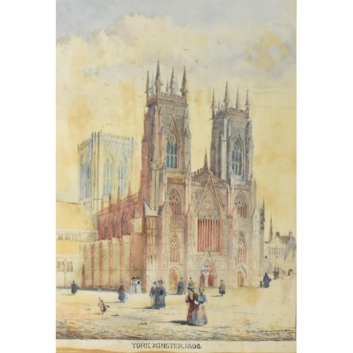 173 - Augustus Osborne Lamplough (1877-1930) Watercolour, York Minster 1896, Framed and Glazed, 40x51cm an... 