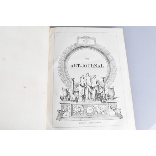 157 - Four 19th Century Volumes, The Art Journal, All Leather Bound with Front Gilt Tooled Work, Published... 