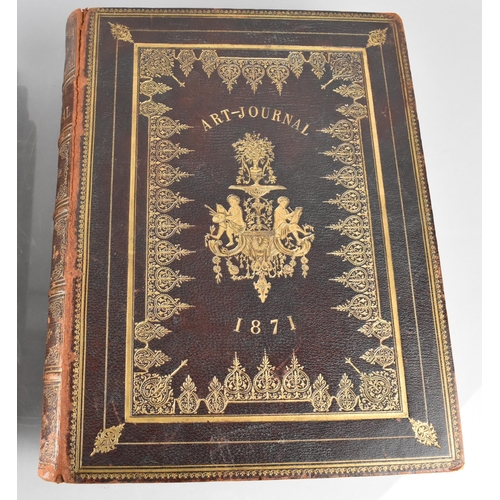 157 - Four 19th Century Volumes, The Art Journal, All Leather Bound with Front Gilt Tooled Work, Published... 