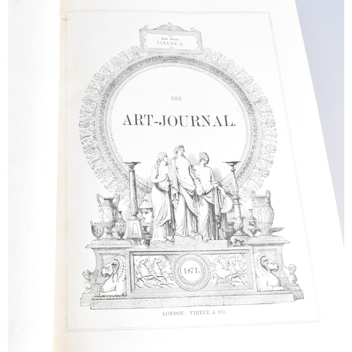 157 - Four 19th Century Volumes, The Art Journal, All Leather Bound with Front Gilt Tooled Work, Published... 