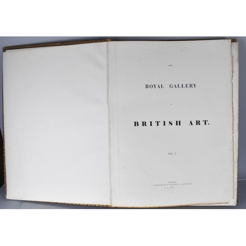 158 - The Royal Gallery of British Art in Two Volumes, E. and W Fiden EJ. Hogarth 19th Century, Large Leat... 