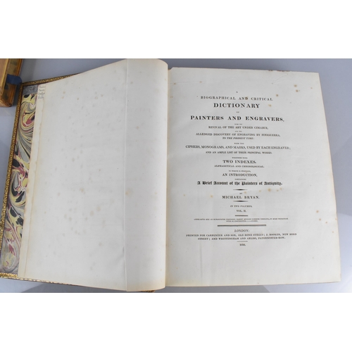 156 - Three 19th Century Volumes; A Biographical and Critical Dictionary of Painters and Engravers by Mich... 